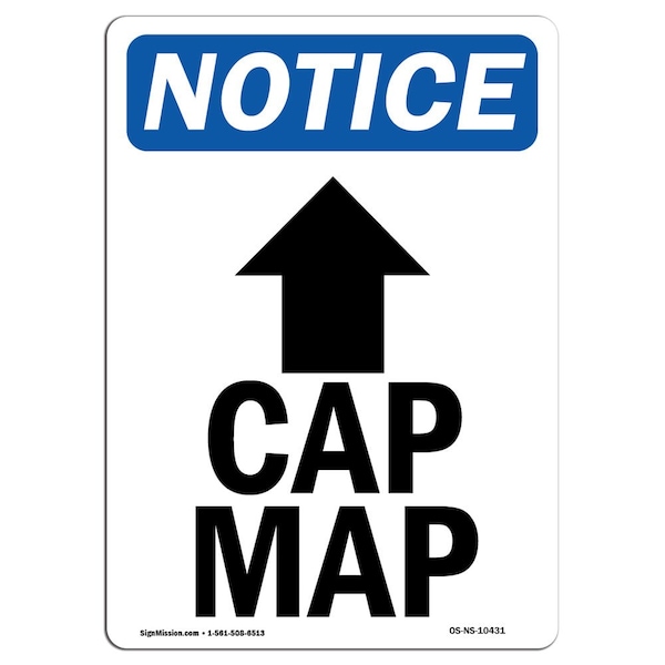 Safety Sign, OSHA Notice, 5" Height, Cap Mag (Up Arrow) Sign With Symbol, Portrait, 10PK